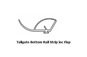 Tailgate Seal, SP493 Bottom Rail Seal inc Flap (per metre)