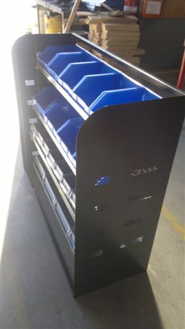 4 Tier Shelving Unit with Plastic Containers