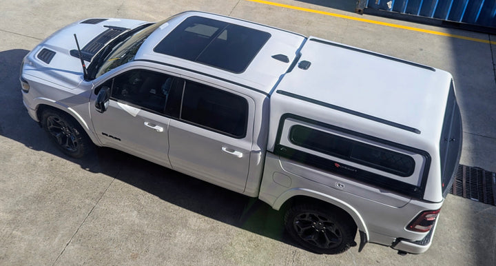 Crown Canopy with Lift Up Glass doors to suit Ram 1500 5'7" short tub with RAMBOXES