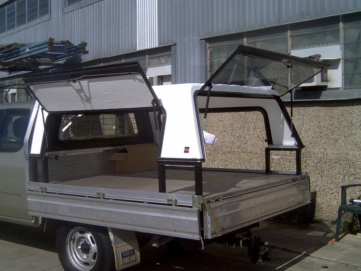3XM Tradesman Series canopy with Sliding windows in the Lift Up doors to suit any Extra Cab tray