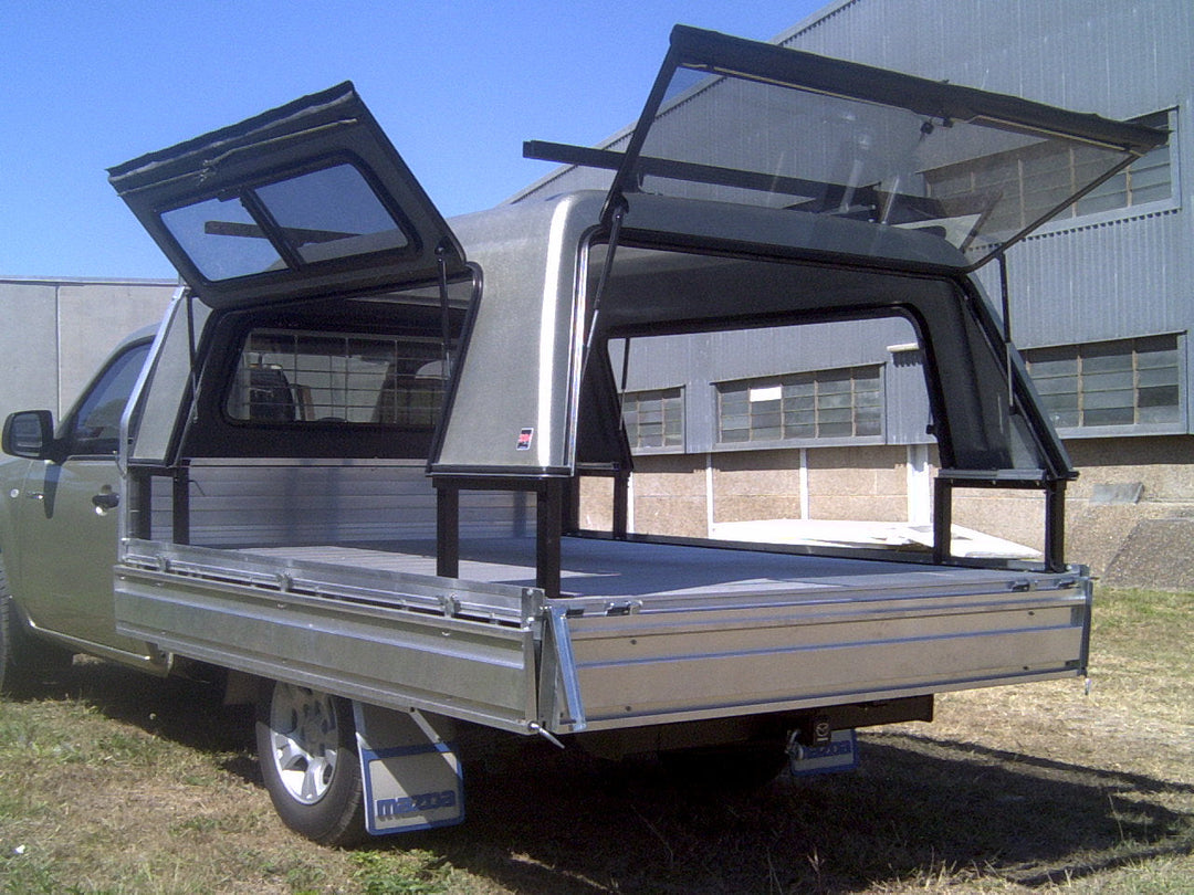 3XM Tradesman Series canopy with Sliding windows in the Lift Up doors to suit any Dual Cab tray