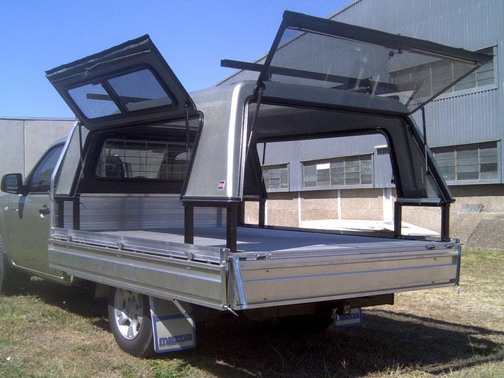 3XM Tradesman Series canopy with Sliding windows in the Lift Up doors to suit any Dual Cab tray