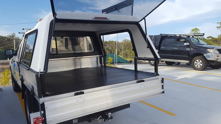 3XM Tradesman Series Canopy with Fibreglass Lift Up side doors to suit any Dual Cab tray