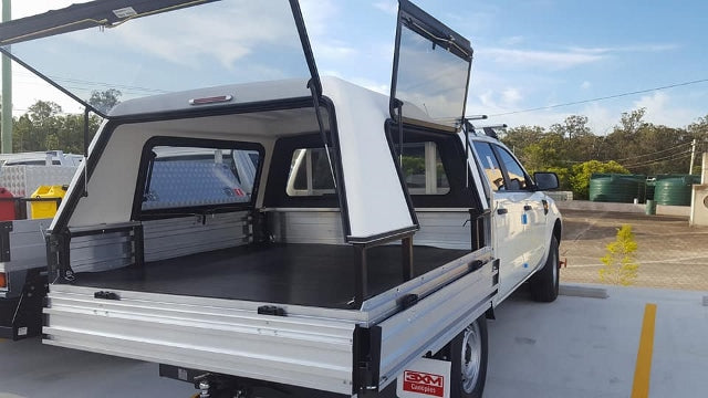 3XM Tradesman Series canopy with Sliding windows in the Lift Up doors to suit any Dual Cab tray