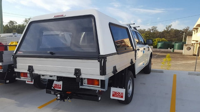 3XM Tradesman Series Canopy with Fibreglass Lift Up side doors to suit any Dual Cab tray