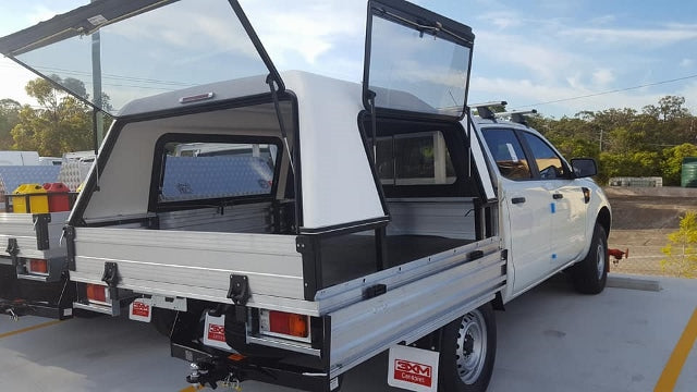 3XM Tradesman Series Canopy with Fibreglass Lift Up side doors to suit any Dual Cab tray