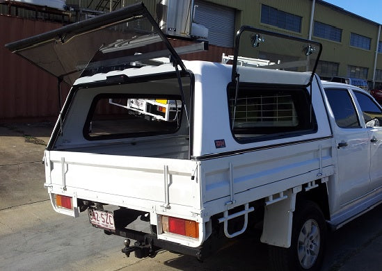 3XM Trayback Series Canopy with 1 x Lift Up and 1 x Sliding Window to suit any Dual Cab tray