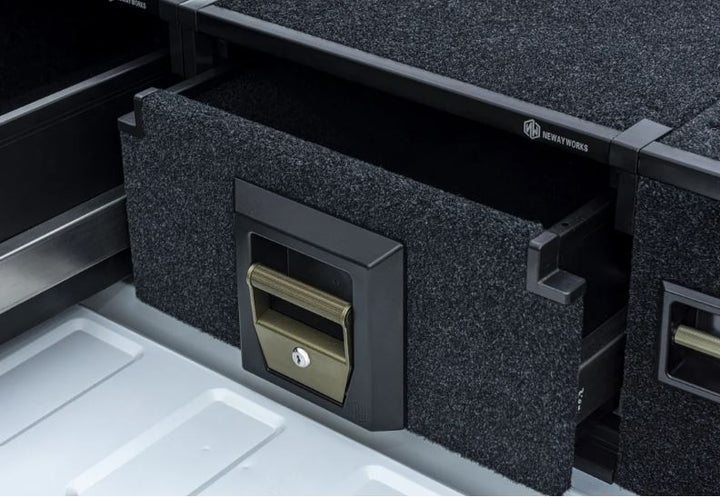 Heavy Duty Twin Drawer system with Fridge slide - with wing kit