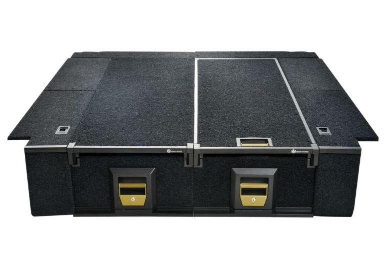 Heavy Duty Twin Drawer system with Fridge slide - with wing kit