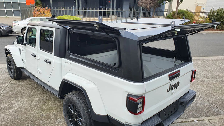 Titan Canopy - Stainless Steel - Lift Up Windows to suit Jeep Gladiator 20+(Dual Cab)