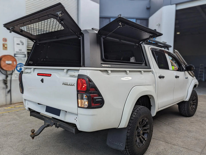 Titan Canopy - Stainless Steel - Lift Up Windows to suit Toyota Hilux SR 15+(Dual Cab)